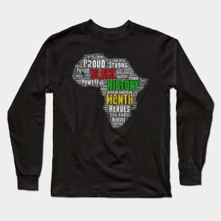 Black History Month Africa Shape Long Sleeve T-Shirt